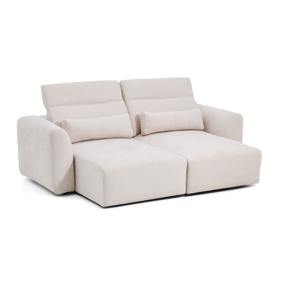 Beżowa częściowo rozkładana/rozkładana sofa z tkaniny szenilowej z szezlongiem 240 cm Lares – Kave Home (zdjęcie 9)