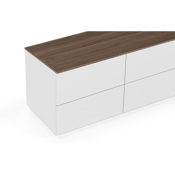 Biała komoda z blatem w orzechowym dekorze TemaHome Join, 120 x 54 cm-image-1