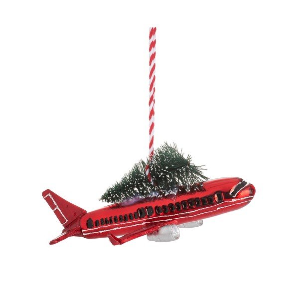 Ozdoba świąteczna wykonana ręcznie 5,5 cm Airplane – Sass & Belle