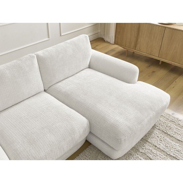 Biały narożnik z tkaniny szenilowej (prawostronny/z szezlongiem) Leonore – Bobochic Paris-image-4