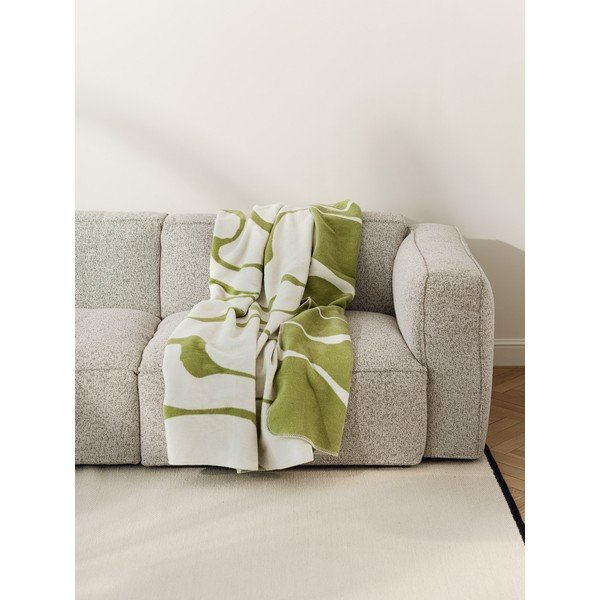 Zielono-kremowy koc 150x200 cm Felu – noo.ma-image-1