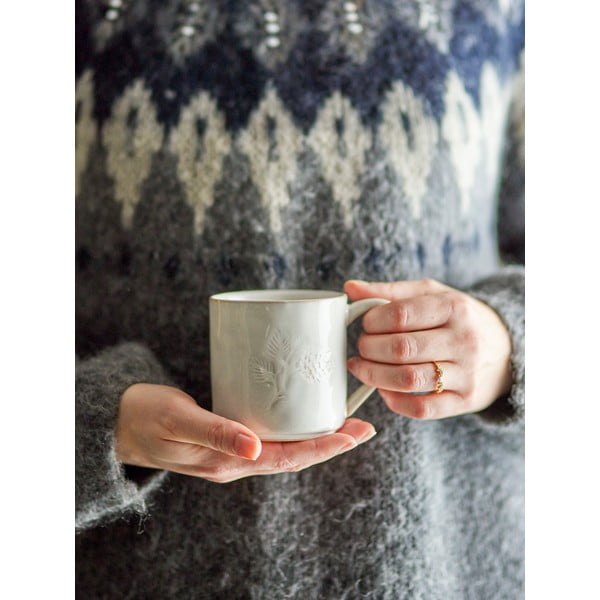 Kremowy kamionkowy kubek ze świątecznym motywem 300 ml Winter – Bloomingville-image-2