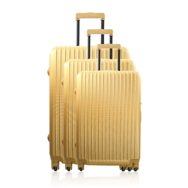Zestaw 3 walizek podróżnych Golden Stripes