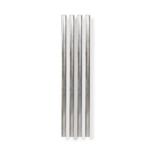Zestaw 4 srebrnych słomek metalowych W&P Design, długość 12,7 cm