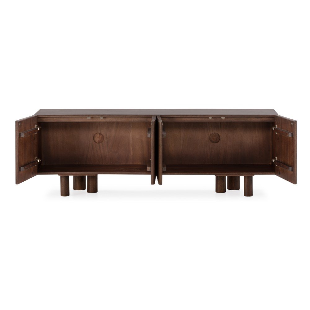 Brązowa szafka pod TV z litego drewna mango 160x55x40 cm Tamira – MOME (zdjęcie 8)