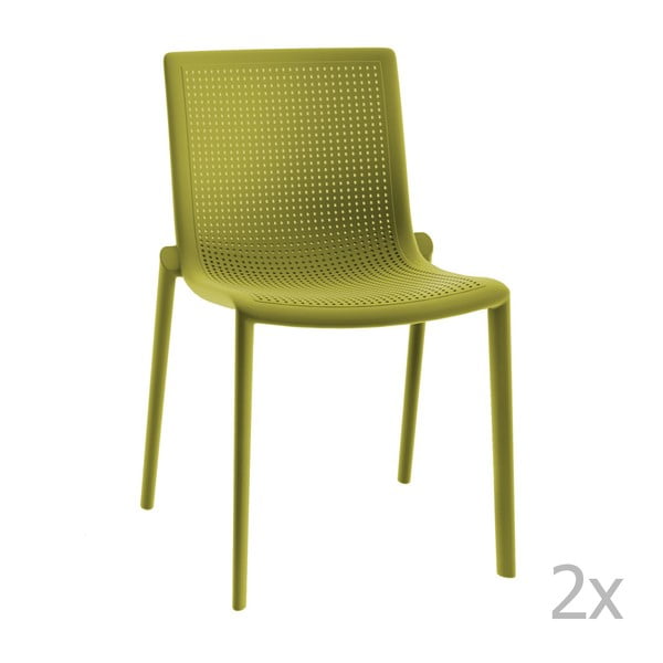 Zestaw 2 zielonych krzeseł ogrodowych Resol beekat