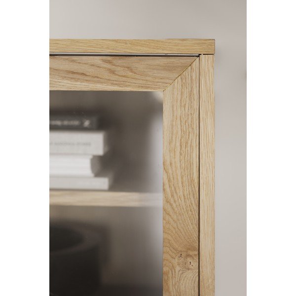 Witryna w dekorze dębu z drzwiami przesuwnymi 170x75 cm Hazelton – Rowico-image-1