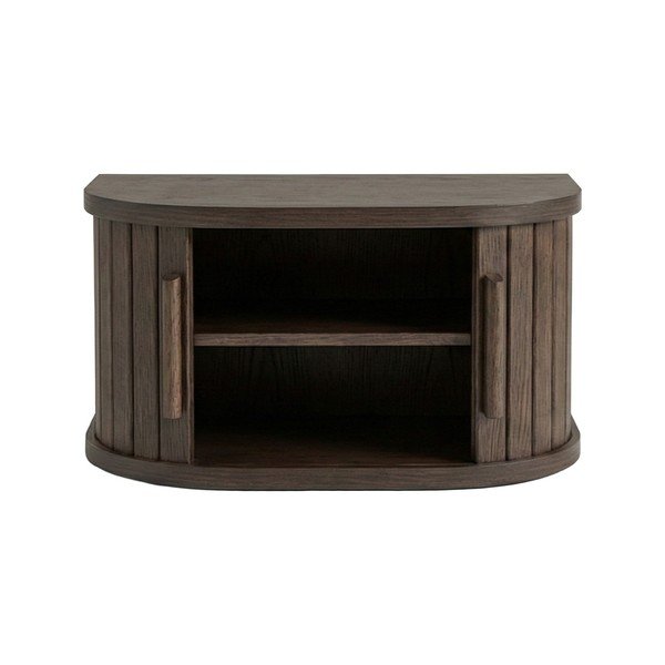 Szafka nocna w dekorze dębu wisząca/z półką w ciemnym naturalnym kolorze Meta – Unique Furniture-image-2