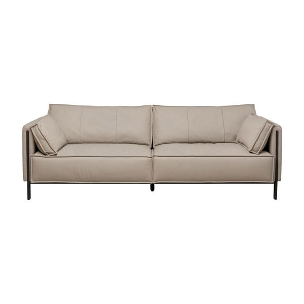 Jasnoszara sofa z imitacji skóry 233 cm Victor – Kare Design
