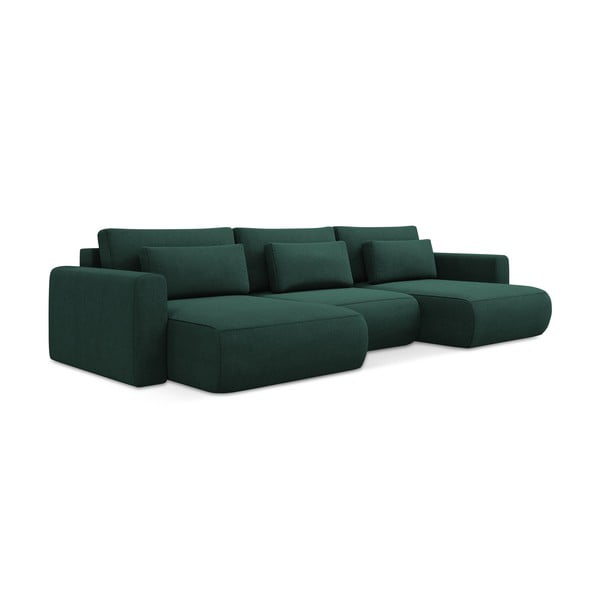 Zielony rozkładany/ze schowkiem narożnik (w kształcie litery U) Kapua – Makamii-image-1