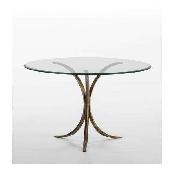 Stół ze szkła i żelaza Thai Natura, Ø 120x77 cm