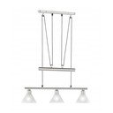 Lampa wisząca w kolorze srebra ze szklanym kloszem Stamina – Trio