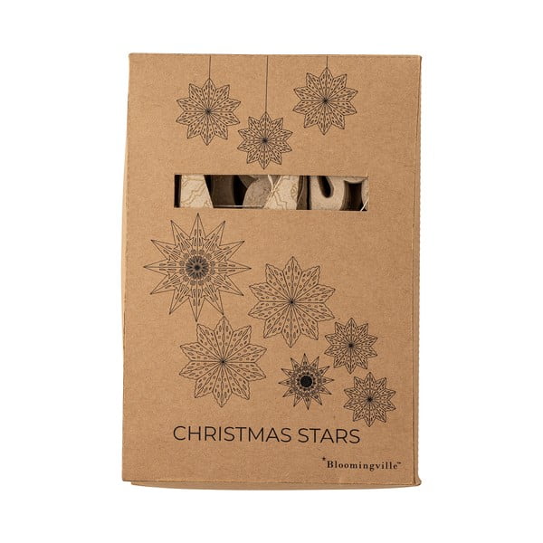 Papierowe wiszące dekoracje świąteczne 6 szt. Star – Bloomingville-image-2