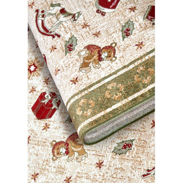 Zielony dywan z mieszanki bawełny ze świątecznym motywem 160x230 cm Toy's Delight Green Christmas – Villeroy&Boch-image-4