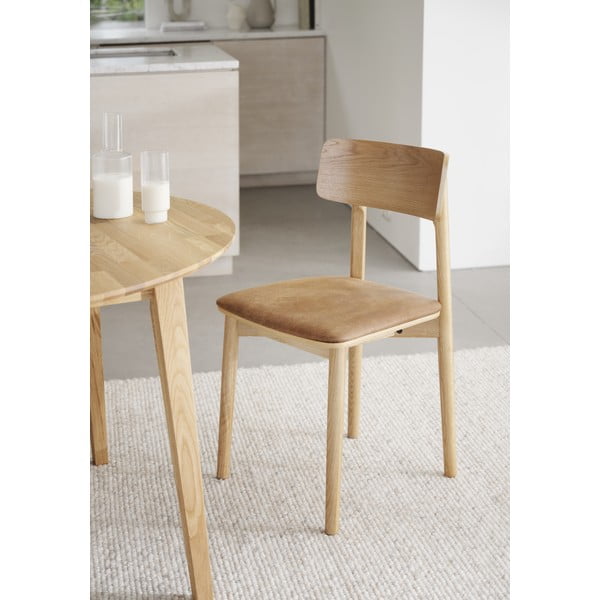 Koniakowe krzesła z imitacji skóry zestaw 2 szt. Wolcott – Rowico-image-1