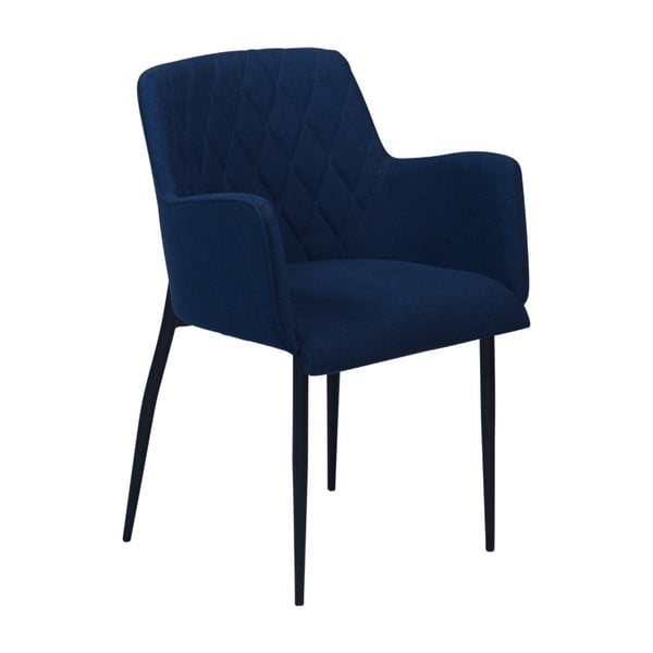 Granatowe krzesło z podłokietnikami DAN–FORM Rombo