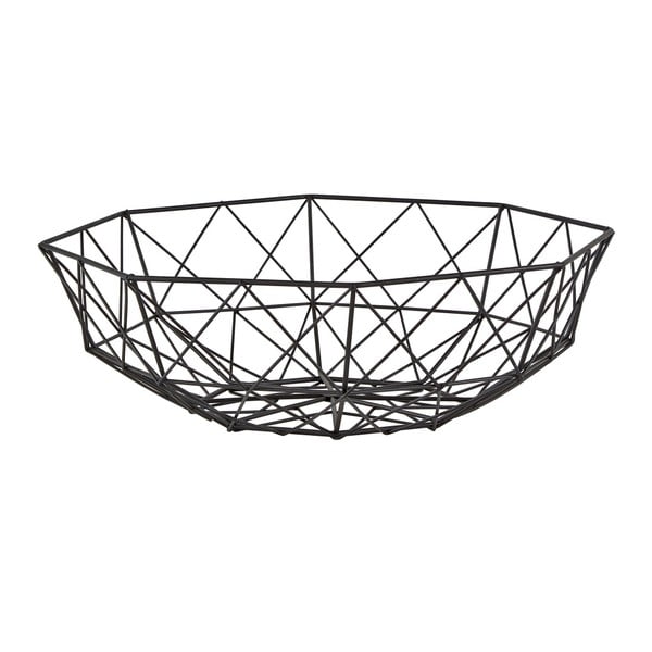 Czarny koszyk KJ Collection Lines, ⌀ 31 cm