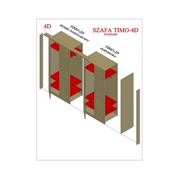 Biała szafa z litego drewna bukowego 203x220 cm Timo – Olivia Living-image-1
