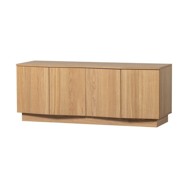 Szafka pod TV z litego drewna dębowego w naturalnym kolorze 133x52x45 cm Zuma – WOOOD-image-2