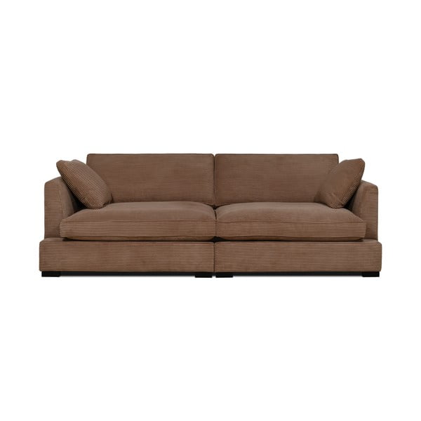 Jasnobrązowa sztruksowa sofa 236 cm Mobby – Scandic