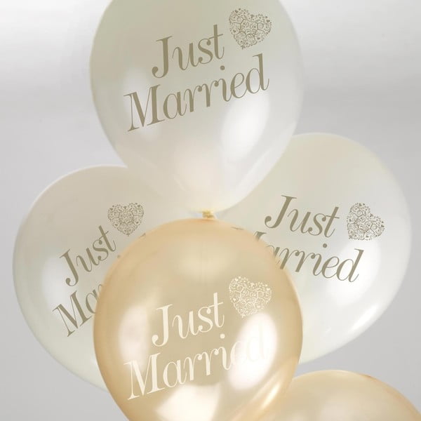 Zestaw 8 biało-złotych balonów Neviti Vintage Romance