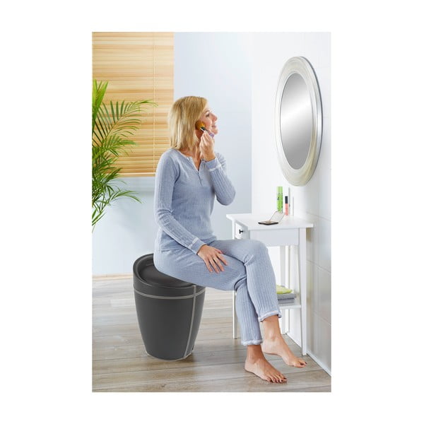 Kosz na pranie i taboret w jednym Wenko Linen Look, 20 l-image-1