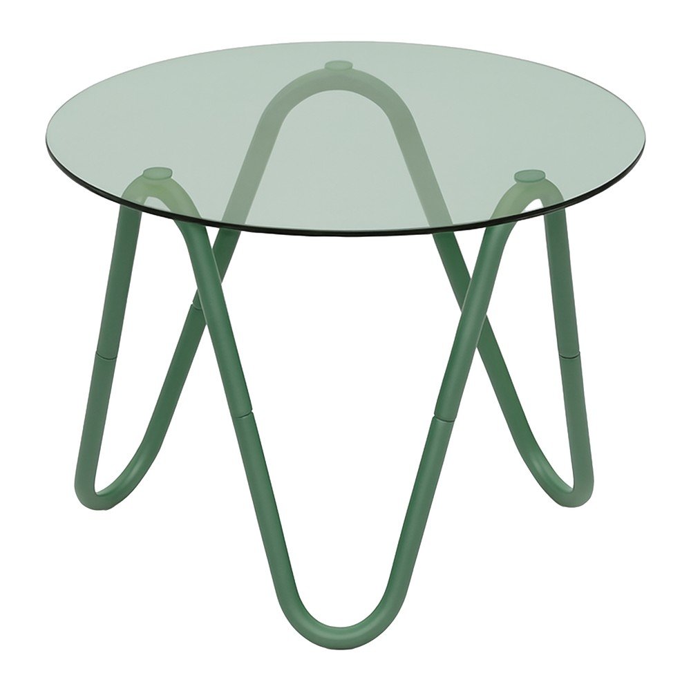 Okrągły stolik ze szklanym blatem ø 50 cm Ventana Round – Leitmotiv