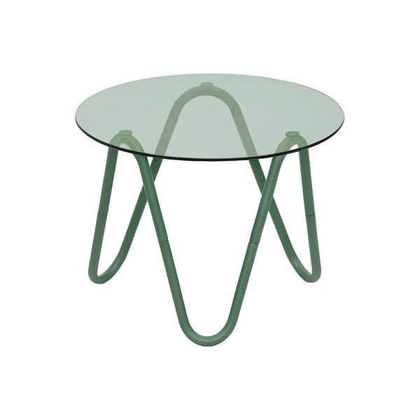 Okrągły stolik ze szklanym blatem ø 50 cm Ventana Round – Leitmotiv