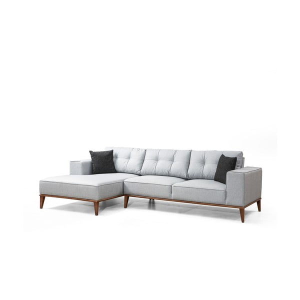 Jasnoszary rozkładany narożnik (lewostronny/z szezlongiem) Montana – Balcab Home-image-3