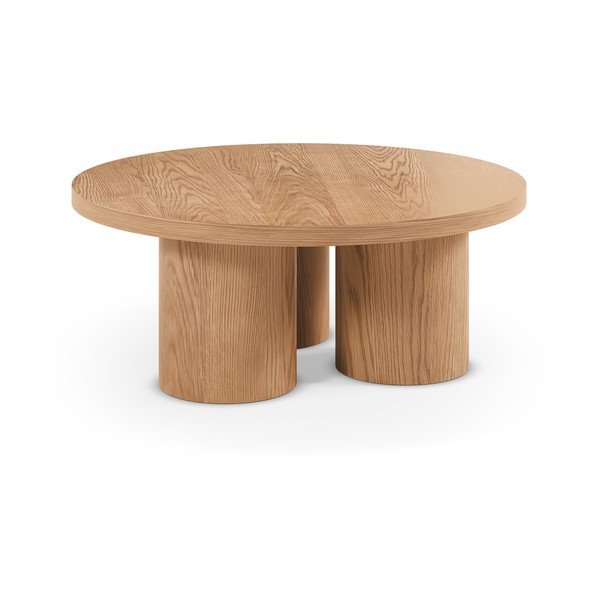 Okrągły stolik w dekorze dębu w naturalnym kolorze ø 100 cm Arancha – MOME-image-2