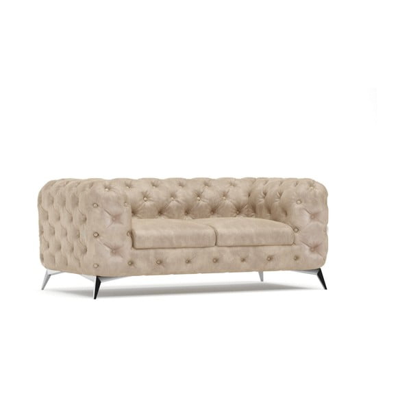 Beżowa aksamitna sofa 185 cm Chelsea – Ropez