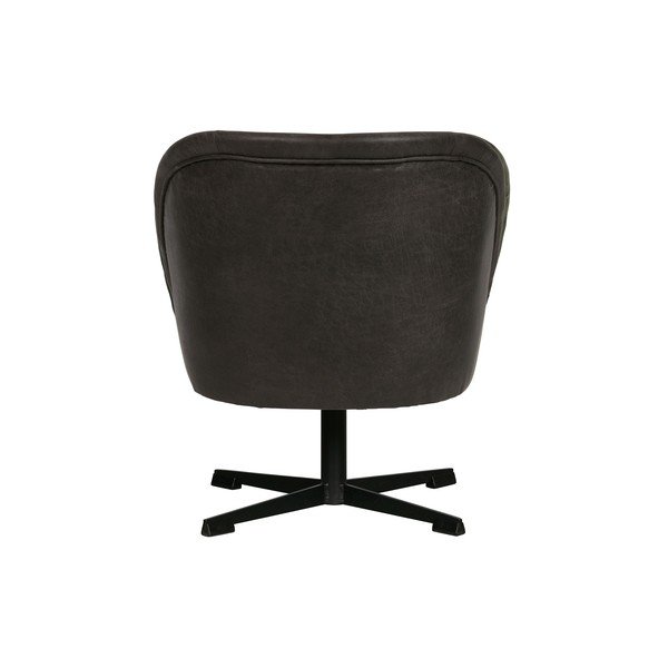 Czarny skórzany obrotowy fotel BePureHome Vogue-image-4