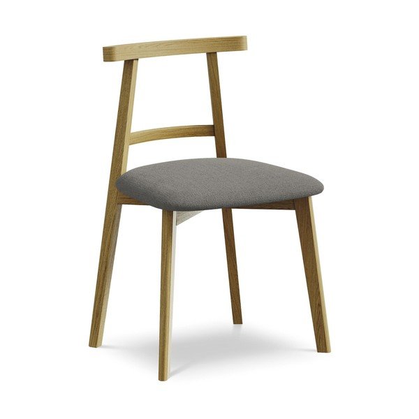 Szare krzesło z litego drewna Ohelo – Makamii