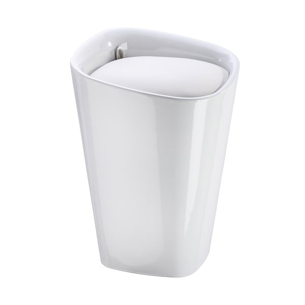 Biały kosz na pranie i taboret w jednym Wenko Candy, 20 l-image-2