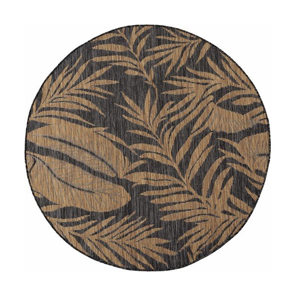 Czarny/brązowy okrągły dywan odpowiedni na zewnątrz ø 160 cm Mira 1451 – Ayyildiz Carpets