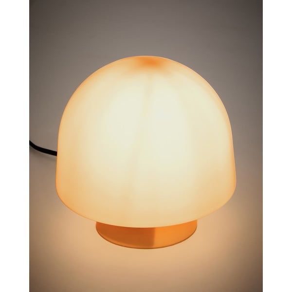 Pomarańczowa lampa stołowa ze szklanym kloszem (wysokość 20 cm) Reig – Kave Home-image-1