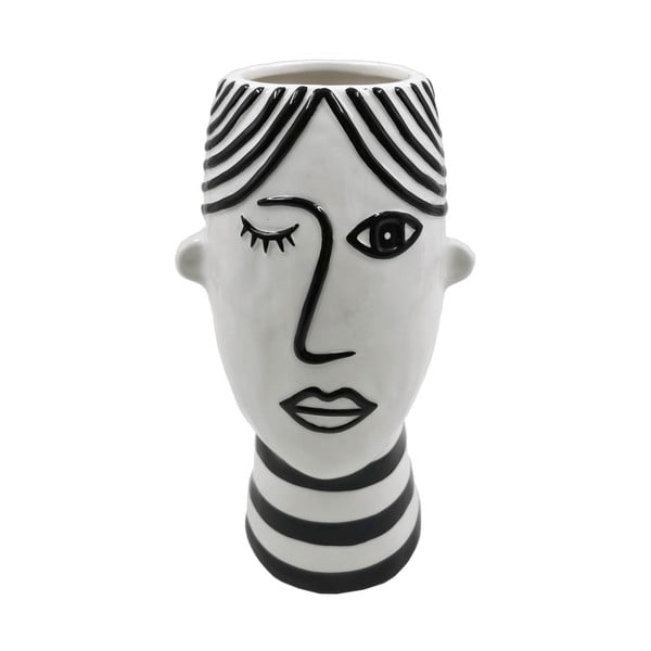 Czarno-biały porcelanowy wazon Mauro Ferretti Face