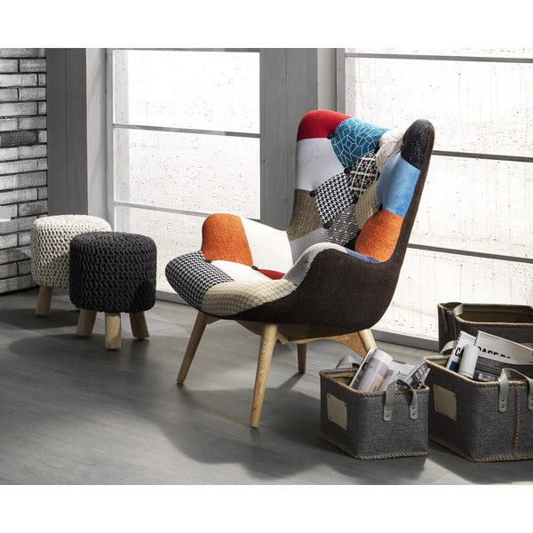 Kremowy taboret pleciony Tomasucci Knit-image-4