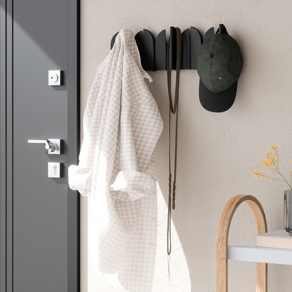 Stalowy wieszak ścienny w kolorze matowej czerni 43 cm Saloon – Umbra-image-3