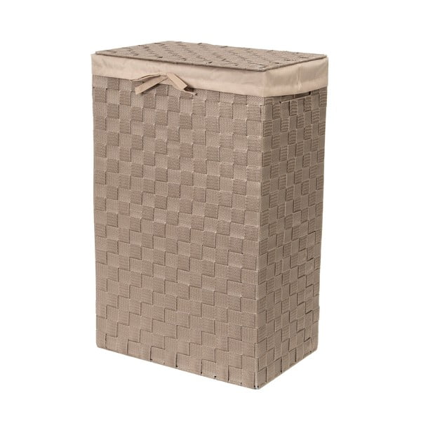 Brązowy kosz na pranie z pokrywką Compactor Laundry Basket Linen, wys. 60 cm-image-1