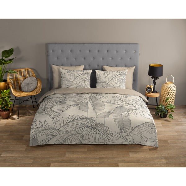 Beżowa bawełniana pościel jednoosobowa 140x220 cm Sym – Good Morning-image-1