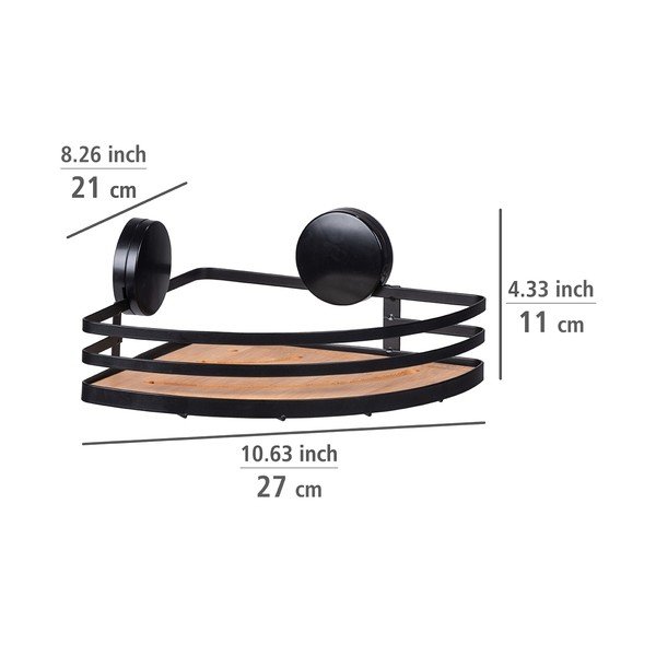 Czarna narożna półka łazienkowa Wenko Alba-image-3