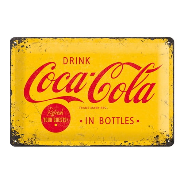 Blaszana tabliczka Drink Coca Cola in Bottles, 20x30cm