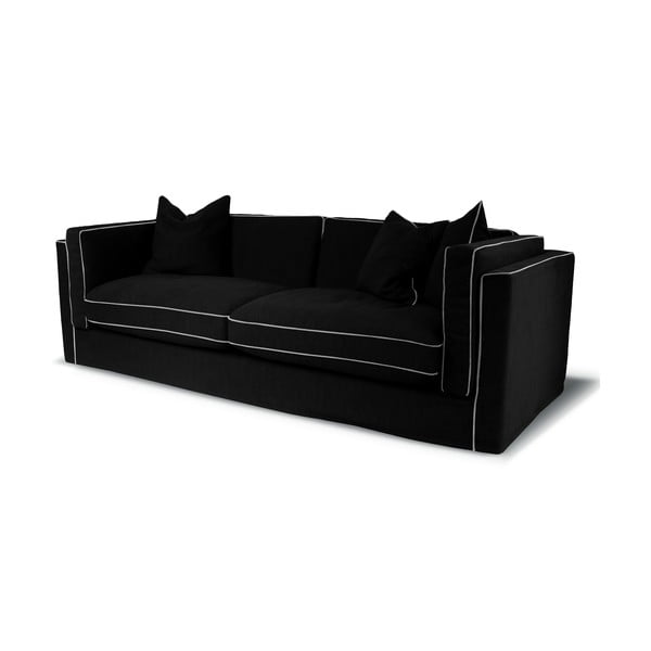 Czarna sofa trzyosobowa Rodier Organdi