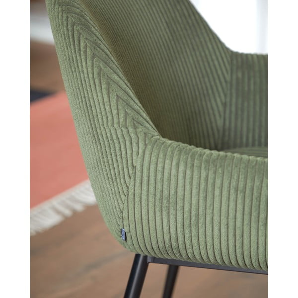 Tapicerowany fotel jadalniany w kolorze khaki Konna – Kave Home-image-2