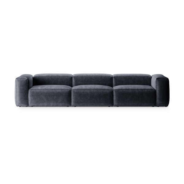 Szaroniebieska sztruksowa sofa 364 cm Bergamo – Cosmopolitan Design