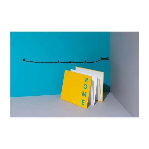 Czarna dekoracja ścienna z zarysem miasta The Line Rome