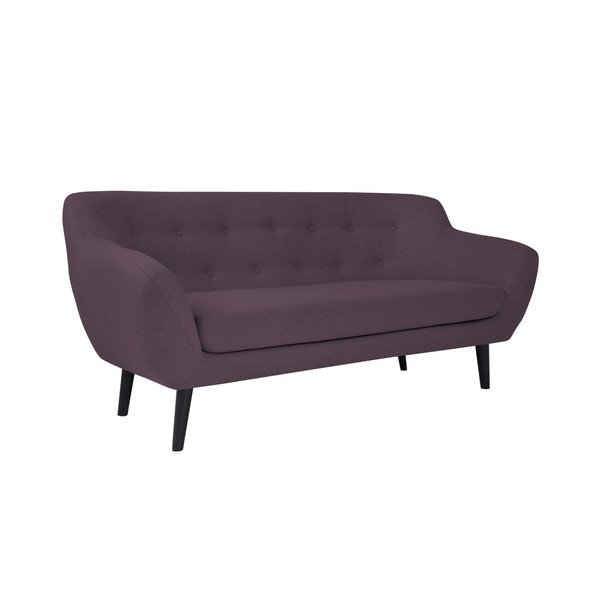 Fioletowa sofa 2-osobowa z brązowymi nogami Mazzini Sofas Piemont-image-3