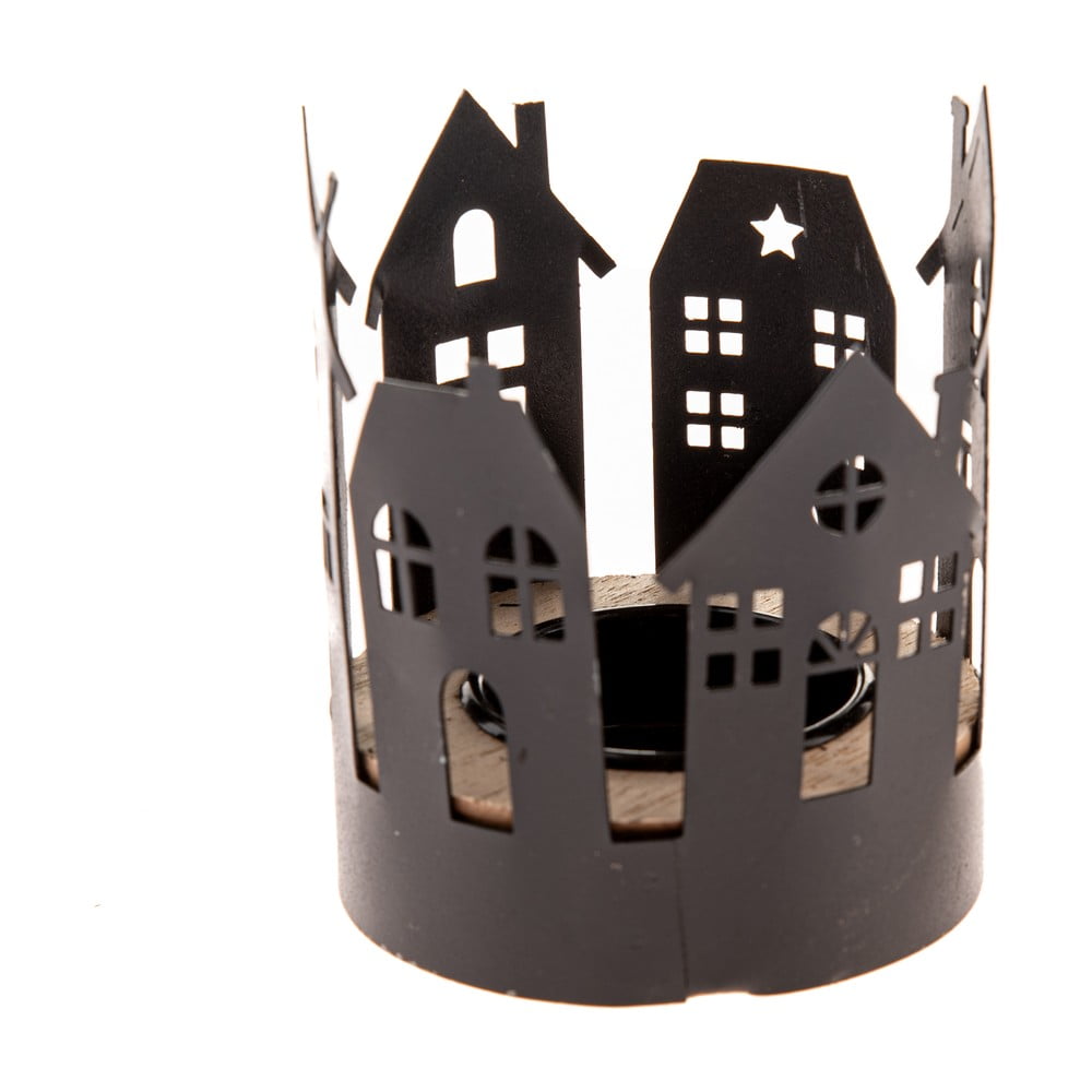 Metalowy świecznik ze świątecznym motywem Houses – Dakls