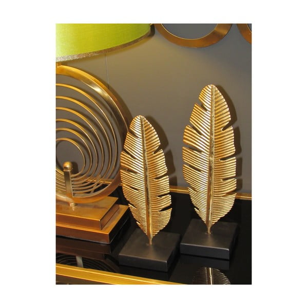 Świecznik dekoracyjny w złotej barwie Mauro Ferretti Feather, wys. 34 cm-image-1